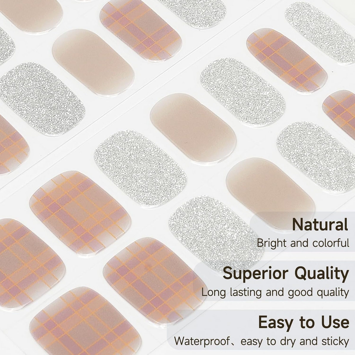 DUKASOU Gel Nail Stickers -Milk Brown Sugar