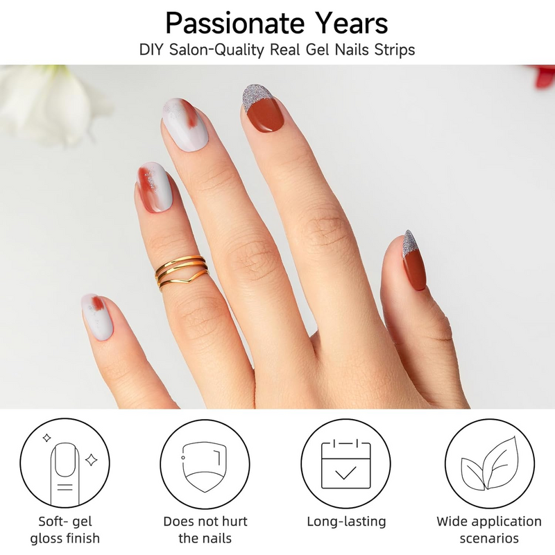 DUKASOU Gel Nail Stickers -Passionate Years