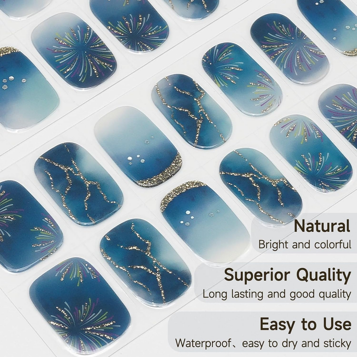 DUKASOU Gel Nail Stickers -Stars Shine