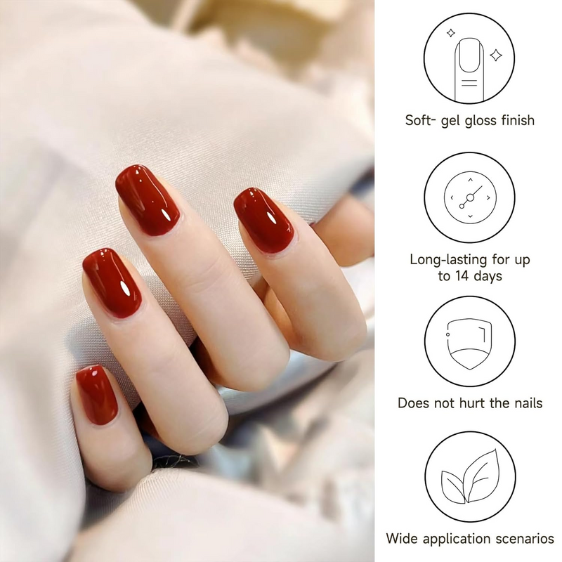 DUKASOU Gel Nail Stickers -Tomato