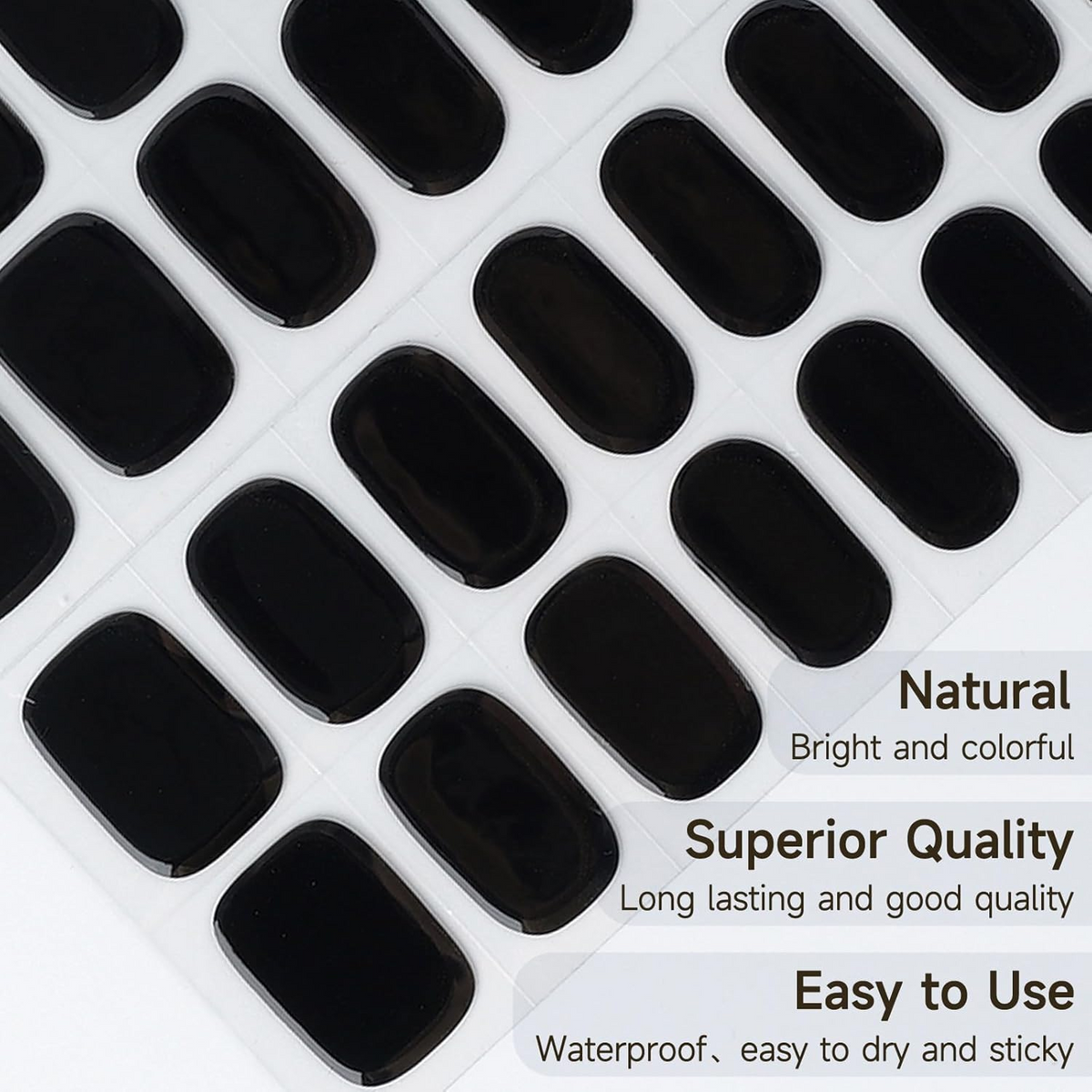 DUKASOU Gel Nail Stickers -Black