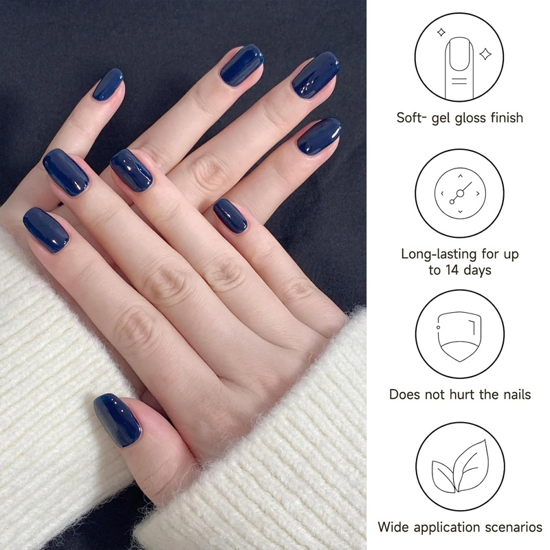 DUKASOU Gel Nail Stickers -Royal Blue