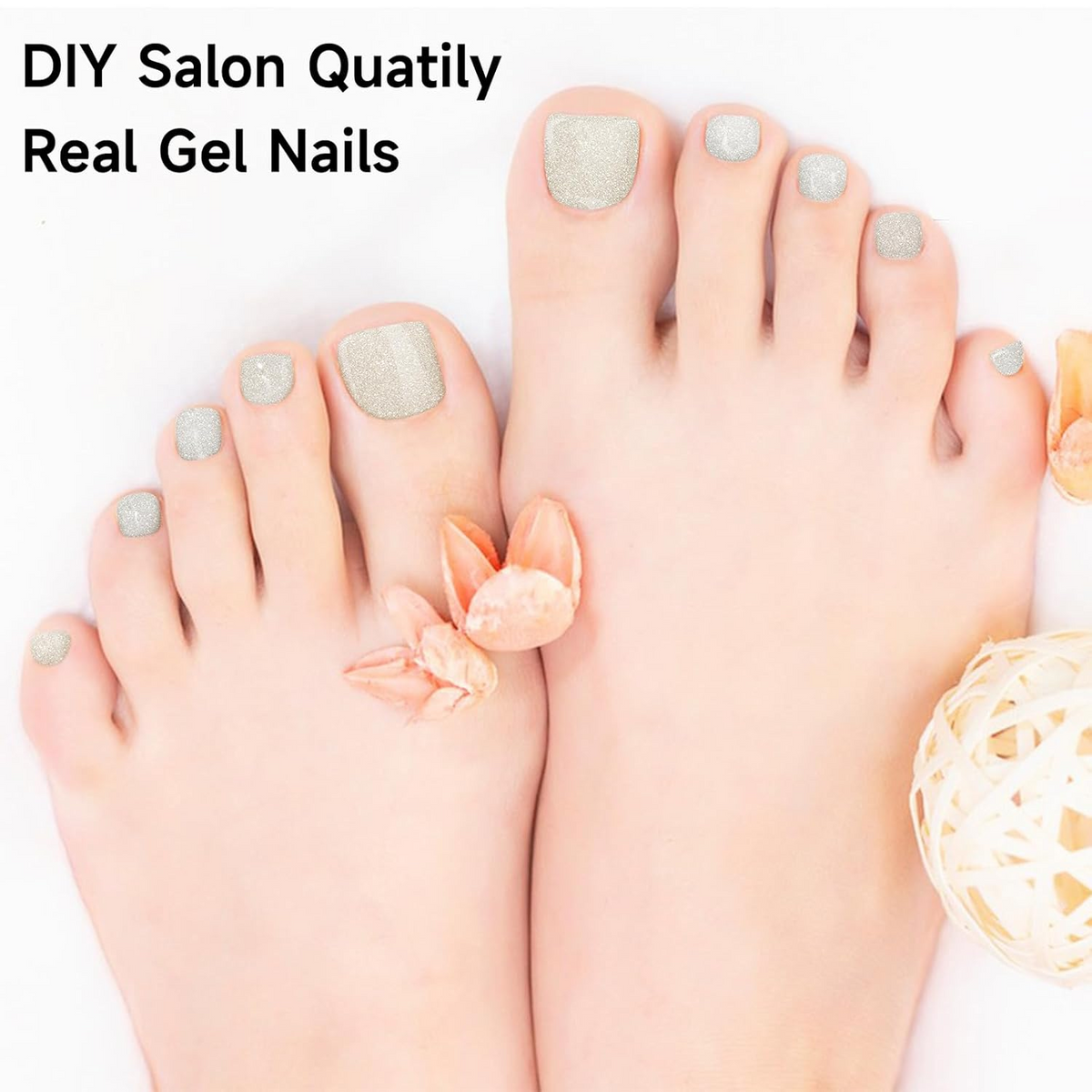 Dukasou Semi Cured Gel Pedicure Strips-Glistening Waves