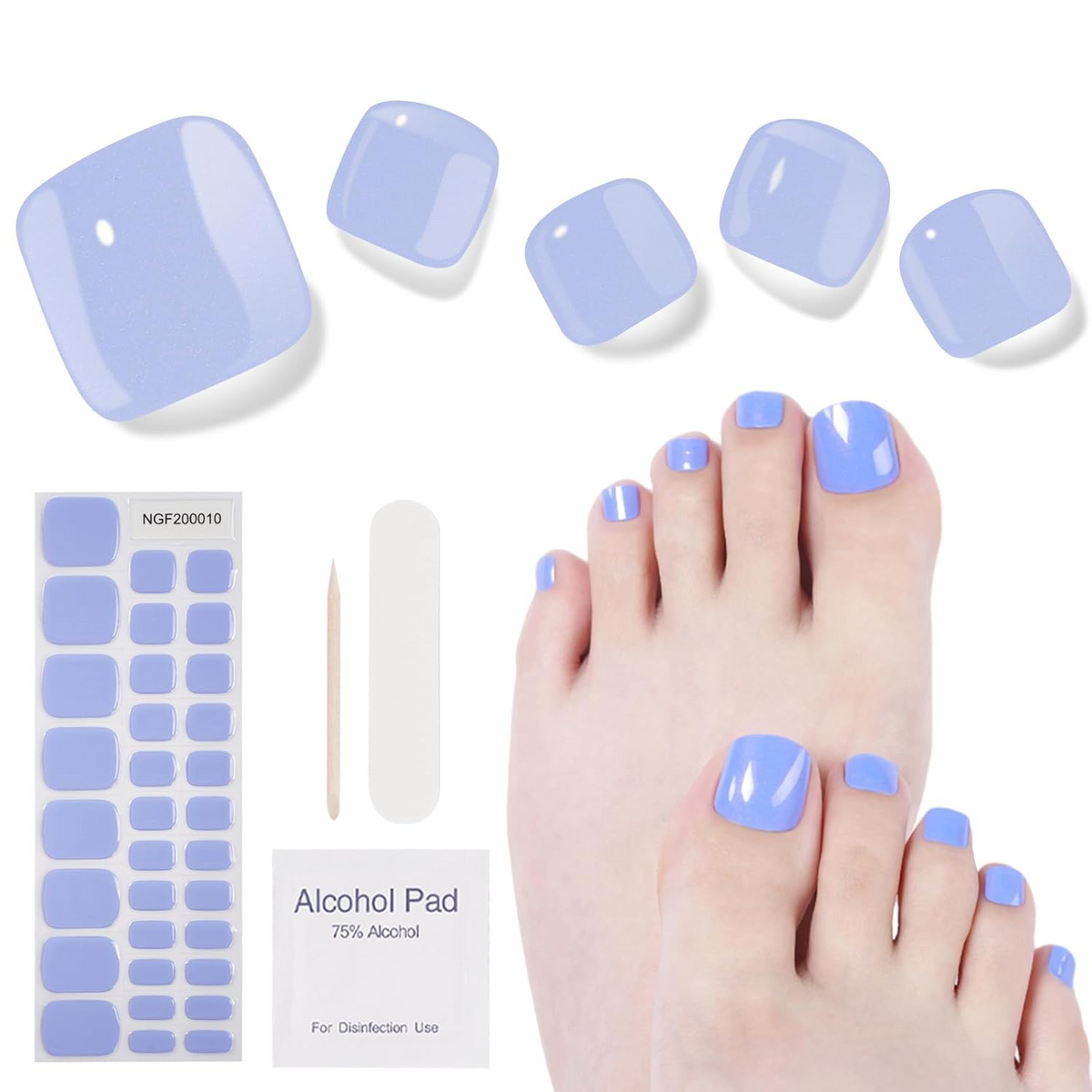 Dukasou Semi Cured Gel Pedicure Strips-Mysterious Blue