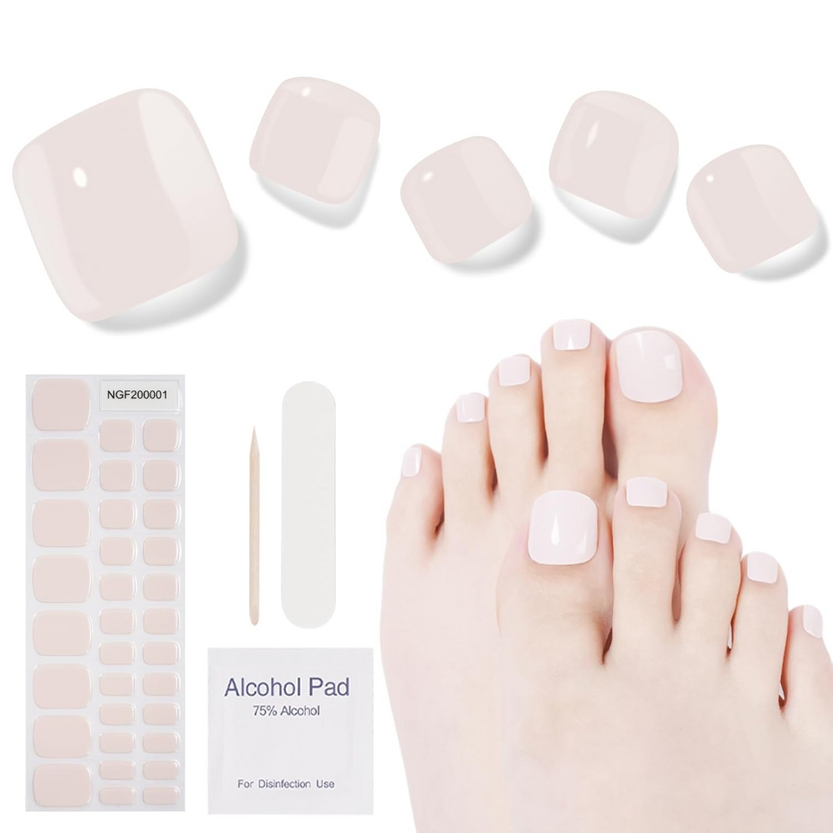 Dukasou Semi Cured Gel Pedicure Strips-Peach Orchard