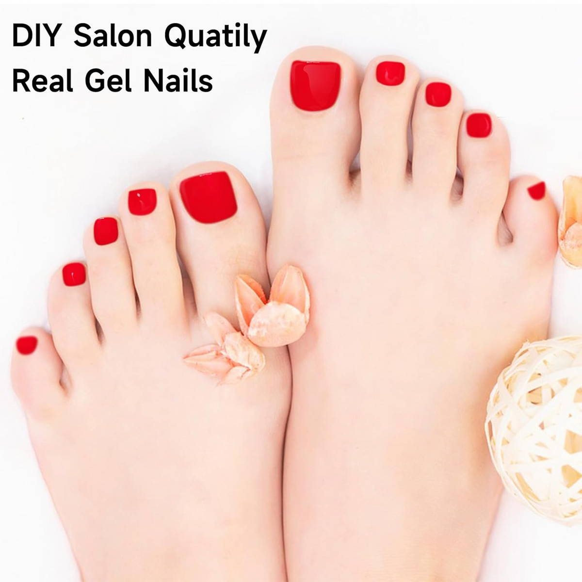 Dukasou Semi Cured Gel Pedicure Strips-Scarlet Fiery