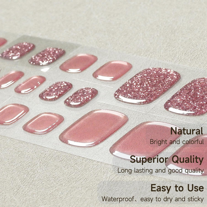 Dukasou Semi Cured Gel Pedicure Strips-Cherry Blossoms Falling