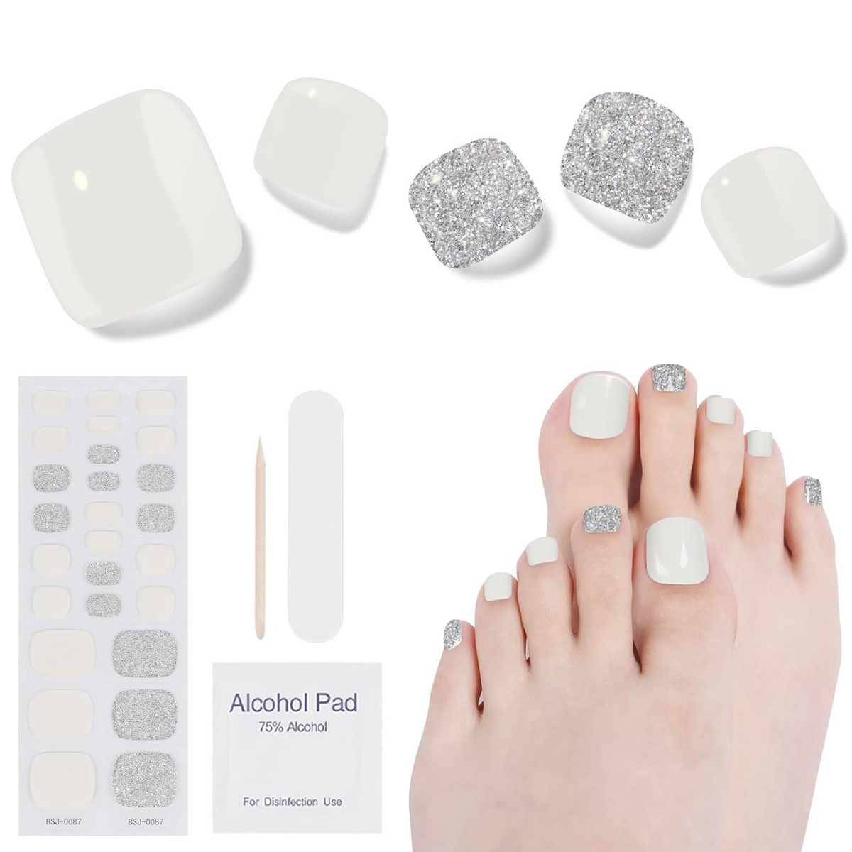 Dukasou Semi Cured Gel Pedicure Strips-Moonstone