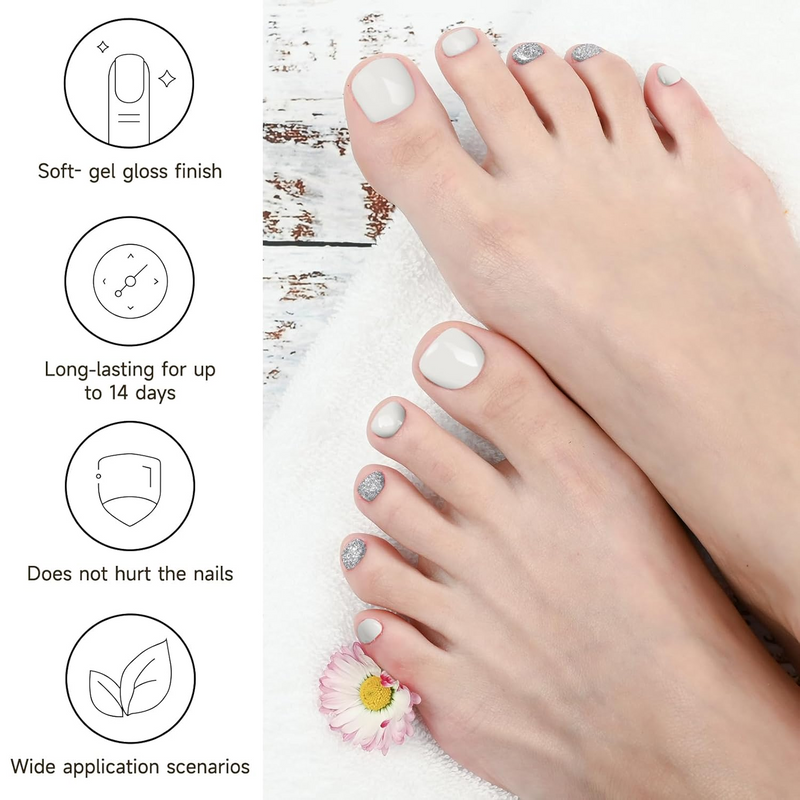 Dukasou Semi Cured Gel Pedicure Strips-Moonstone