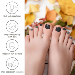 Dukasou Semi Cured Gel Pedicure Strips-Mysterious Black