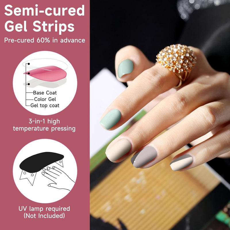 DUKASOU Gel Nail Stickers -Cyan