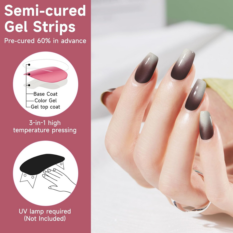 DUKASOU Gel Nail Stickers -Gradient Tint Green