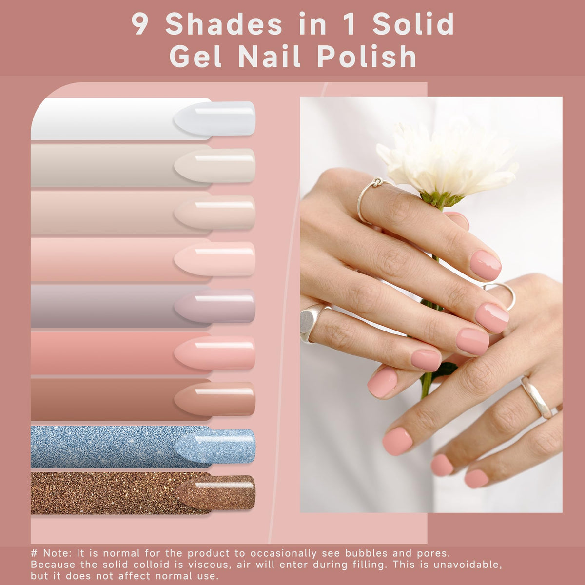 Coral Sea - 9 Shades in 1 Solid Cream Nail Gel Polish Set